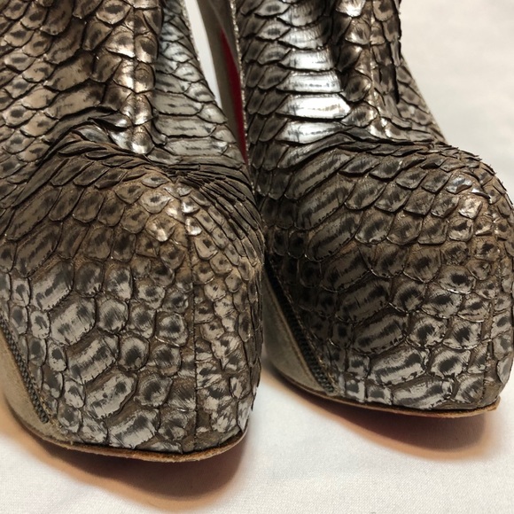 Christian Louboutin Python Suede Booties - Picture 10 of 16